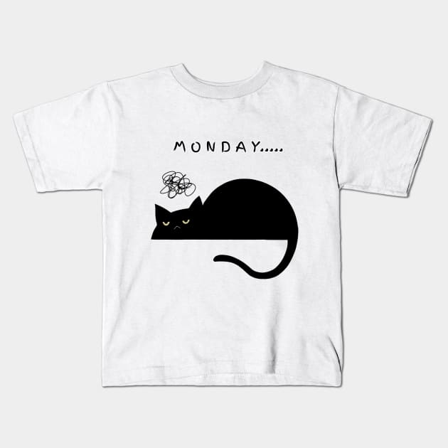 MONDAY VIBES Kids T-Shirt by Auliyah_Arts